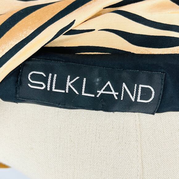 Vintage Y2K Silkland Tiger Stripe Animal Print Silk Jacket - Picture 6 of 7